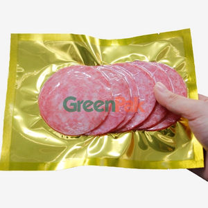 FDA approved vacuum pouch clear/gold for meat packaging