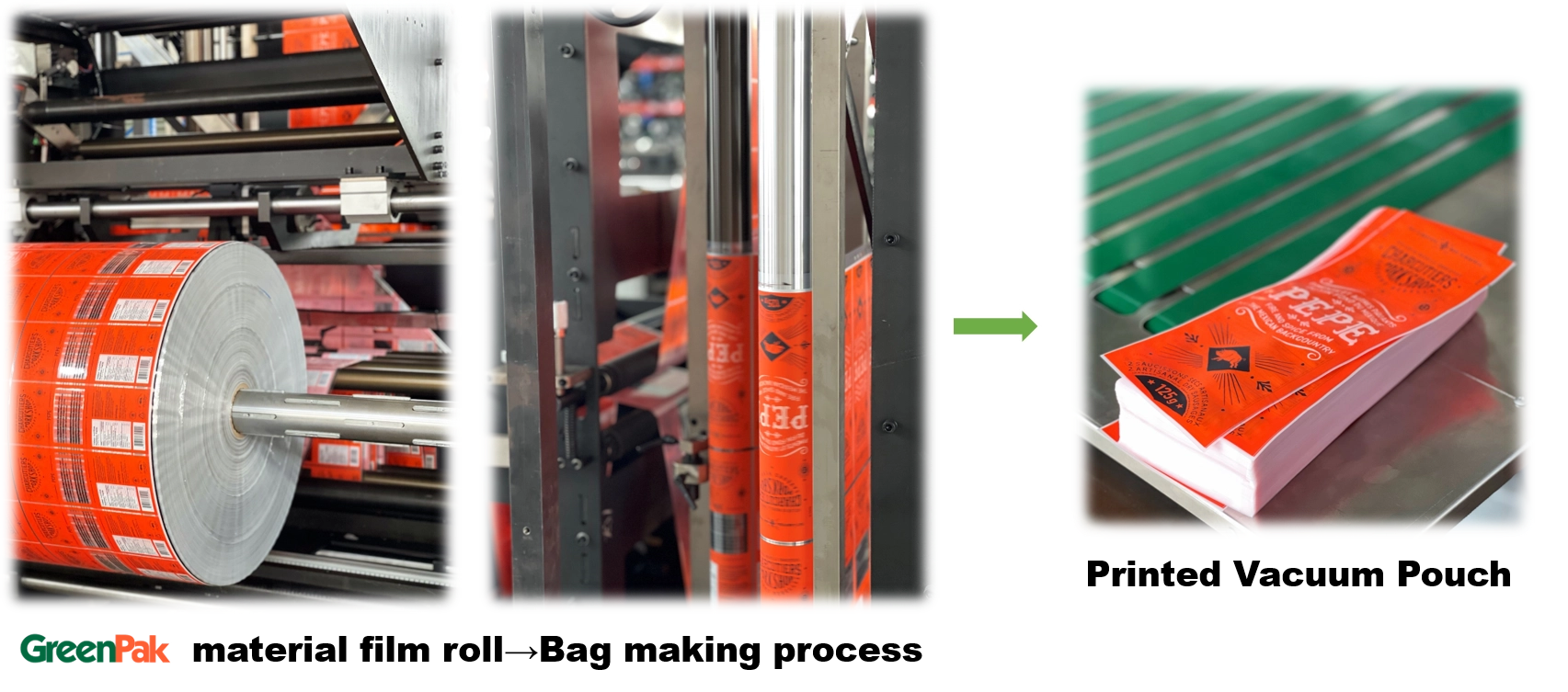 printed vacuum pouch production process
